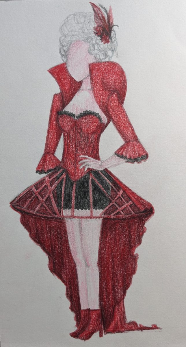Checkmate- Red Queen Costume Drawing