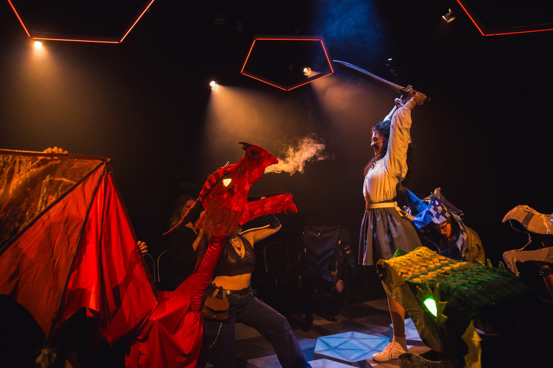 Tiamat the 5 headed dragon. The main head was hidden inside the gaming table for a magical reveal